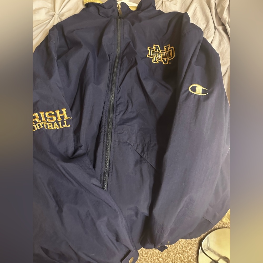 Thrifted Notre Dame Champion windbreaker
